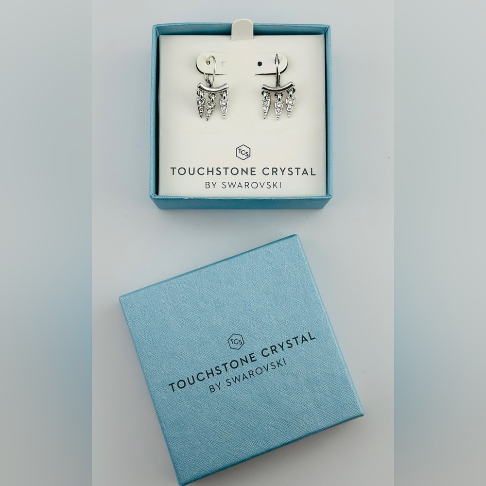Make a Point Earrings 
Touchstone Crystal by Swarovski